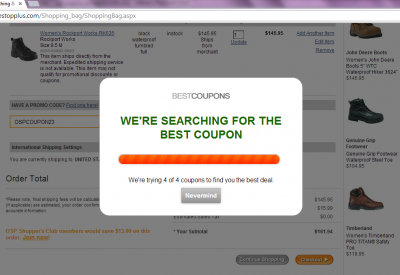 Coupons autoapply progress